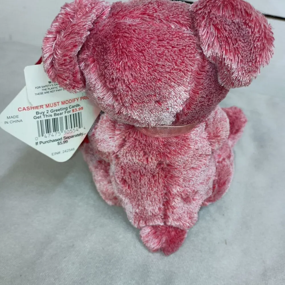 READ Dan Dee Valentines Day Gift Teddy Bear Holding Red Rose Plush 7” Present